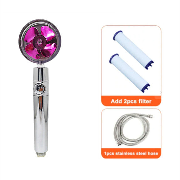 360° Rotating High Pressure Shower Head with Fan – Water Saving Spa Spray Nozzle