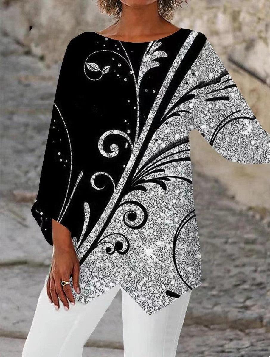 Butterfly Flying Digital Printing Women's Long-sleeved Top