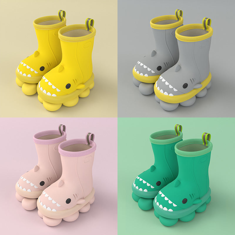Shark Design Kids Rain Boots – Waterproof Rubber Shoes for Boys & Girls