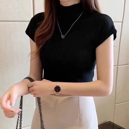 Women's Short-sleeved Sweater Inner Tight Sweater