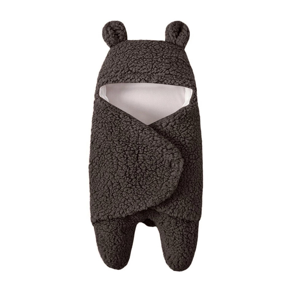 Baby Sleeping Bag Envelope – Winter Swaddle Blanket with Bear Design for Newborns