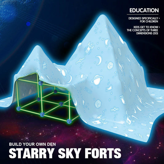 Fort Building Kit for Kids – DIY Construction Blocks Set for Tents, Castles & Playhouses