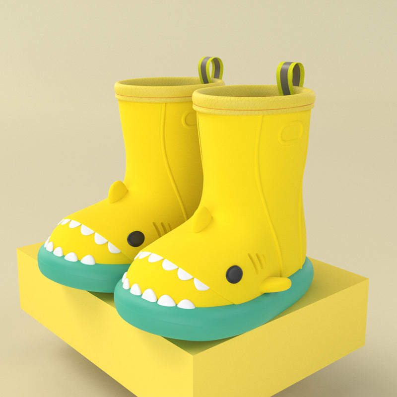 Shark Design Kids Rain Boots – Waterproof Rubber Shoes for Boys & Girls