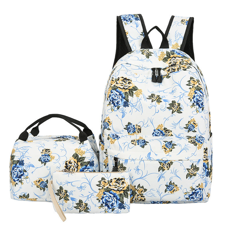 3-in-1 Casual Backpack Set – Large Capacity School Bag with Lunch Bag & Pouch