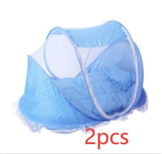 Foldable Baby Bed with Pillow & Mosquito Net – Portable Newborn Sleeping Set