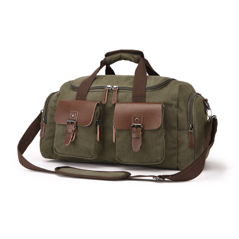 European American Style Canvas Travel Bag – Portable Duffel & Shoulder Bag
