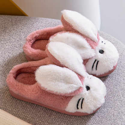 Cartoon Bunny Warm Children’s Slippers – Kids Plush Winter Indoor Home Shoes