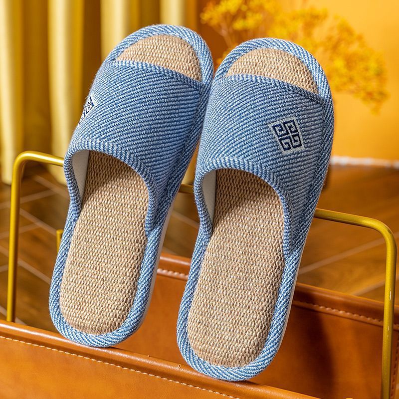 Women’s Linen Slippers – Breathable Non-Slip Indoor Home Sandals for Spring & Autumn