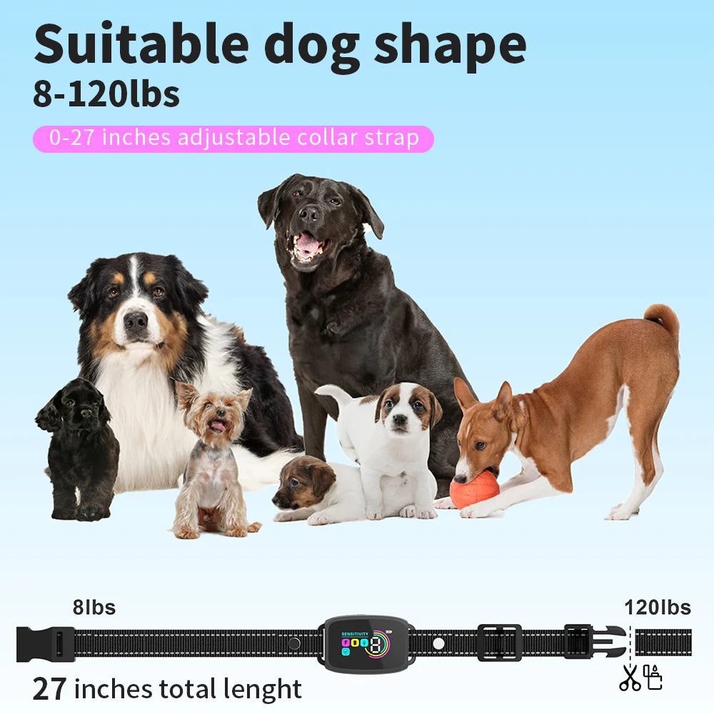 Smart Dog training & Anti-Barking Dog Collar – Rechargeable Waterproof Bark Control Device