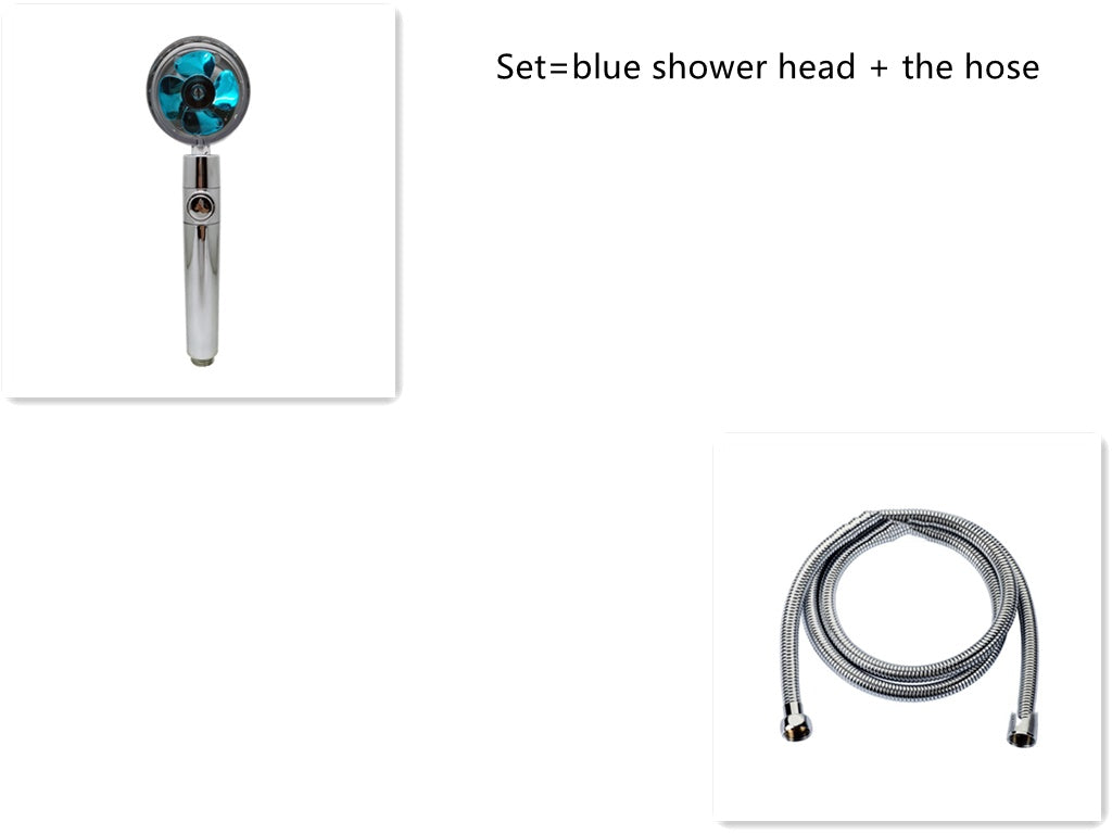 360° Rotating High Pressure Shower Head with Fan – Water Saving Spa Spray Nozzle