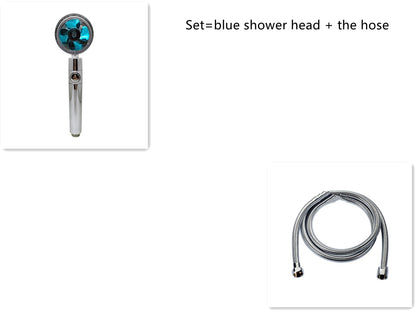 360° Rotating High Pressure Shower Head with Fan – Water Saving Spa Spray Nozzle