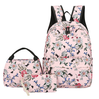 3-in-1 Casual Backpack Set – Large Capacity School Bag with Lunch Bag & Pouch