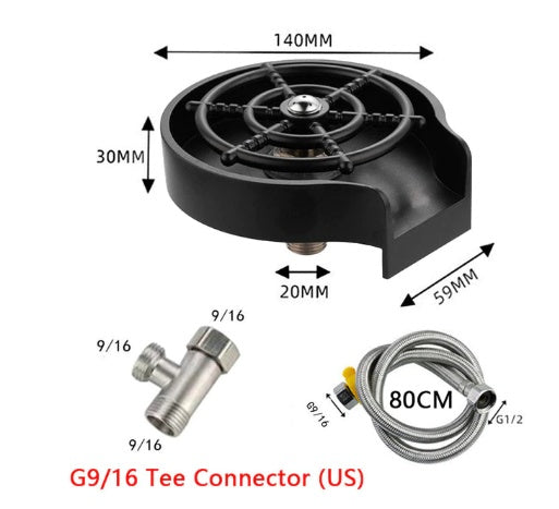 High-Pressure Cup Washer for Sink – Automatic Faucet Attachment for Mugs, Bottles & Glasses