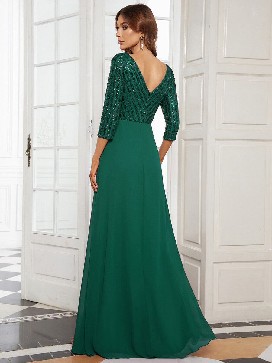 Elegant Sequin Evening Gown – Large Swing Long Party Dress for Women