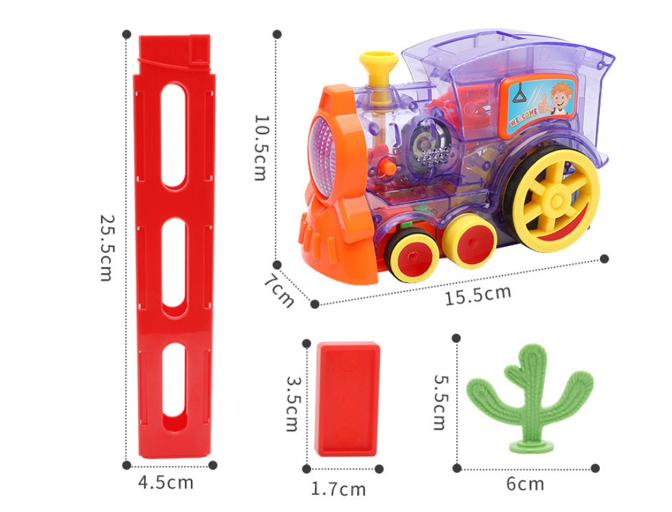 Domino Train Toy – Automatic Electric Domino Laying Puzzle Car for Kids