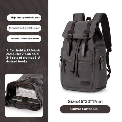 Retro Men’s Canvas Backpack – Vintage Laptop & Travel Bag