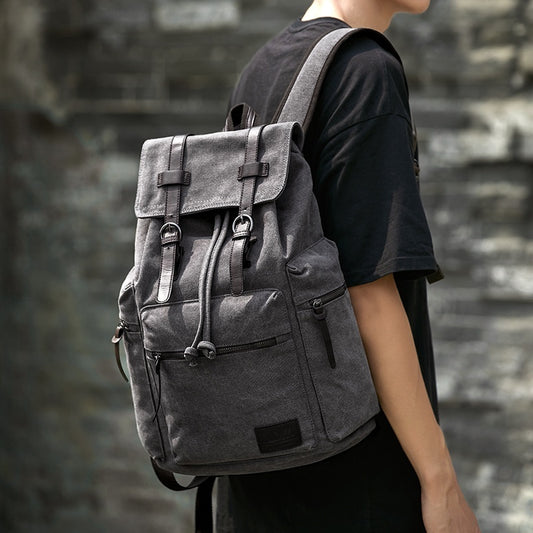 Retro Men’s Canvas Backpack – Vintage Laptop & Travel Bag