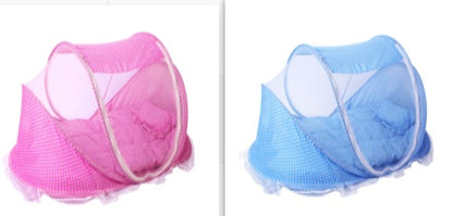 Foldable Baby Bed with Pillow & Mosquito Net – Portable Newborn Sleeping Set