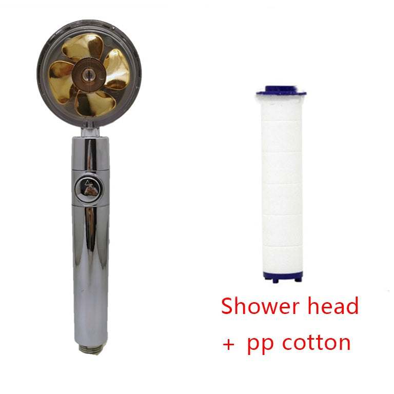 360° Rotating High Pressure Shower Head with Fan – Water Saving Spa Spray Nozzle
