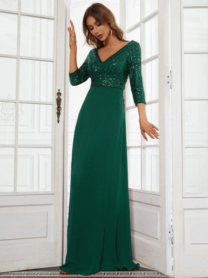 Elegant Sequin Evening Gown – Large Swing Long Party Dress for Women