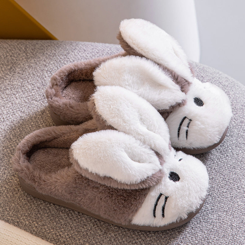 Cartoon Bunny Warm Children’s Slippers – Kids Plush Winter Indoor Home Shoes