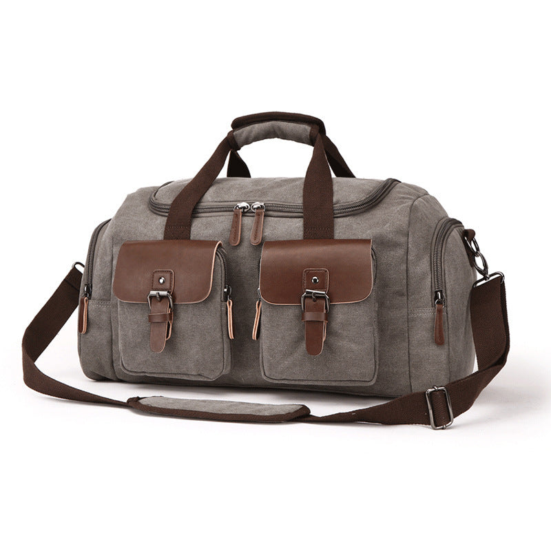 European American Style Canvas Travel Bag – Portable Duffel & Shoulder Bag
