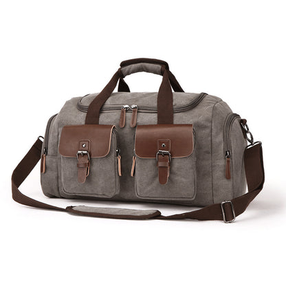 European American Style Canvas Travel Bag – Portable Duffel & Shoulder Bag