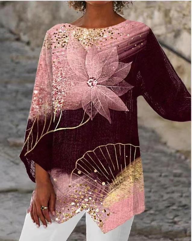 Butterfly Flying Digital Printing Women's Long-sleeved Top