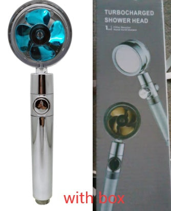 360° Rotating High Pressure Shower Head with Fan – Water Saving Spa Spray Nozzle
