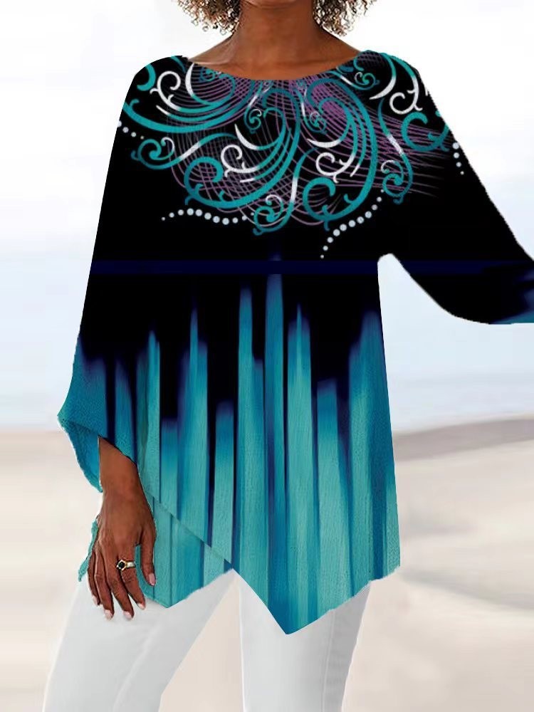 Butterfly Flying Digital Printing Women's Long-sleeved Top