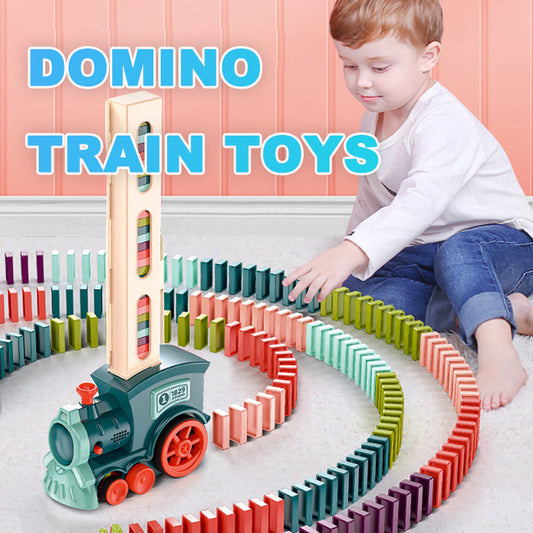 Domino Train Toy – Automatic Electric Domino Laying Puzzle Car for Kids