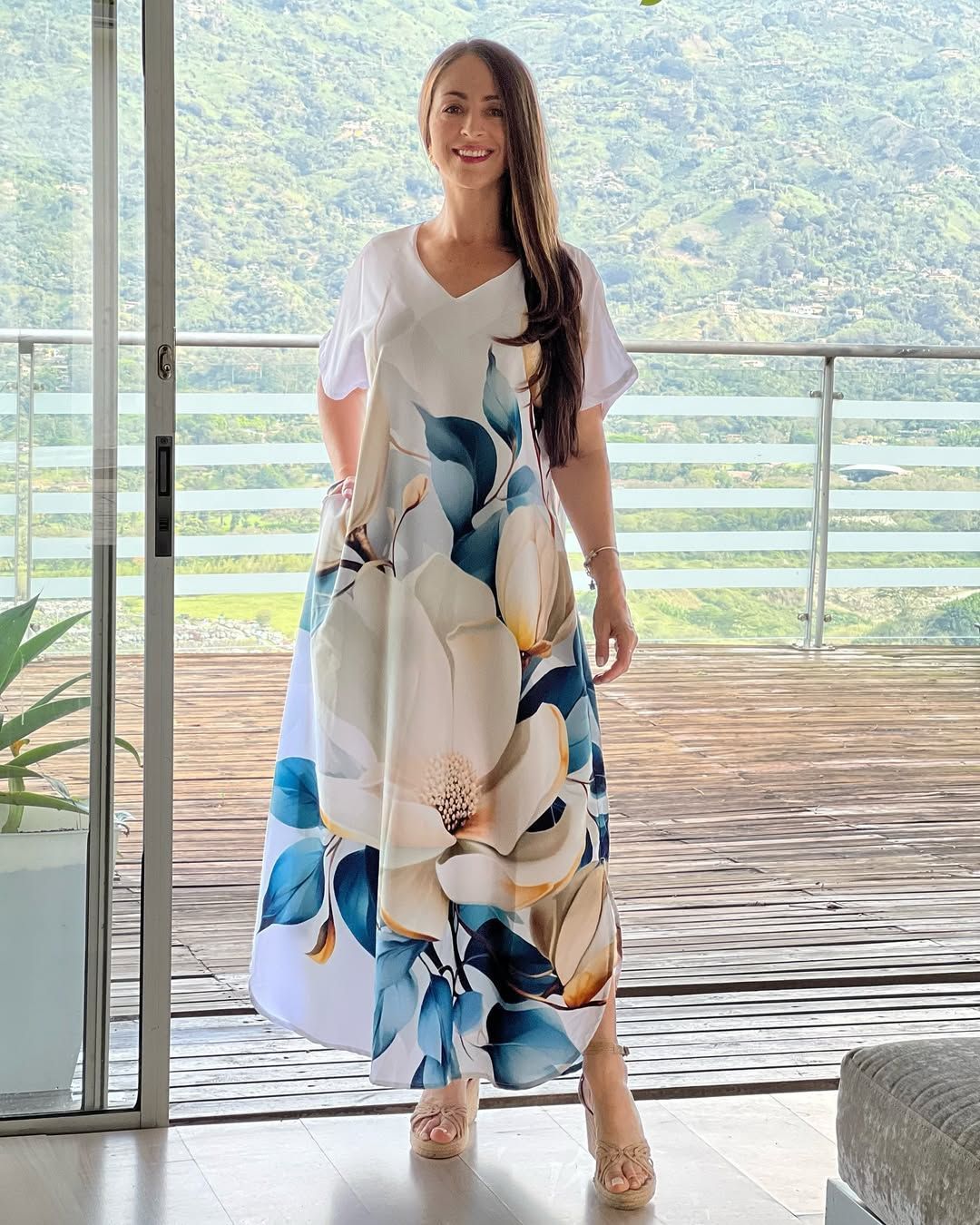 European & American Printed Loose Maxi Dress – Elegant Summer Women’s Fashion