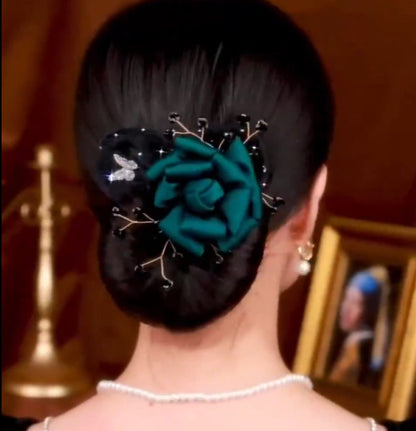 Collection 3 : Light Luxury Camellia Bow Hair Bun Maker  Elegant Black Starry Mesh Twist / Coil / Braider & Headdress Hair Insert Accessories for Women