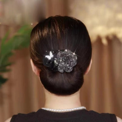 Collection 3 : Light Luxury Camellia Bow Hair Bun Maker  Elegant Black Starry Mesh Twist / Coil / Braider & Headdress Hair Insert Accessories for Women