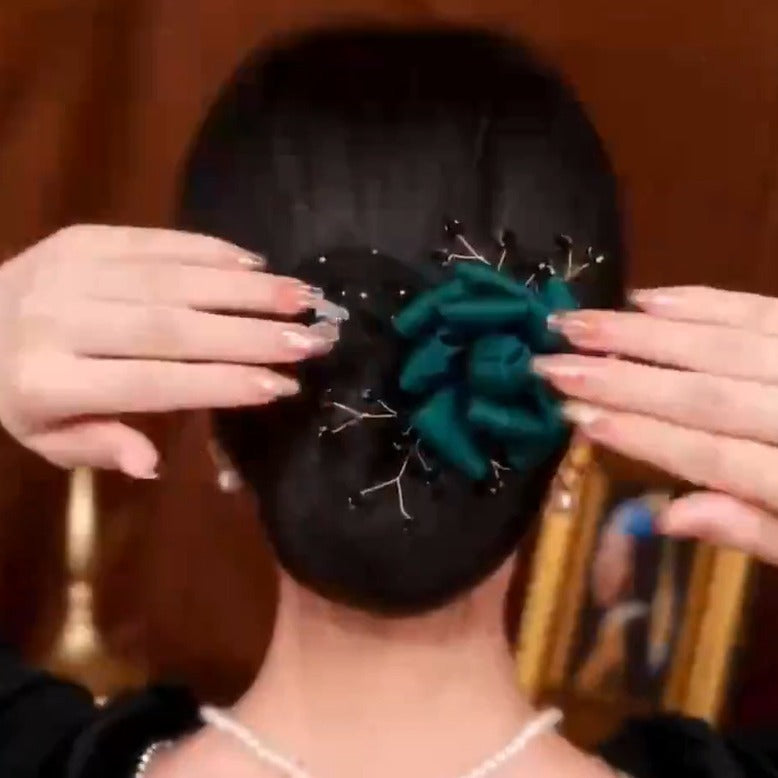 Collection 3 : Light Luxury Camellia Bow Hair Bun Maker  Elegant Black Starry Mesh Twist / Coil / Braider & Headdress Hair Insert Accessories for Women