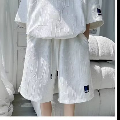 Mens Summer Two-Piece Suit (Oversized T-Shirt + Shorts)
