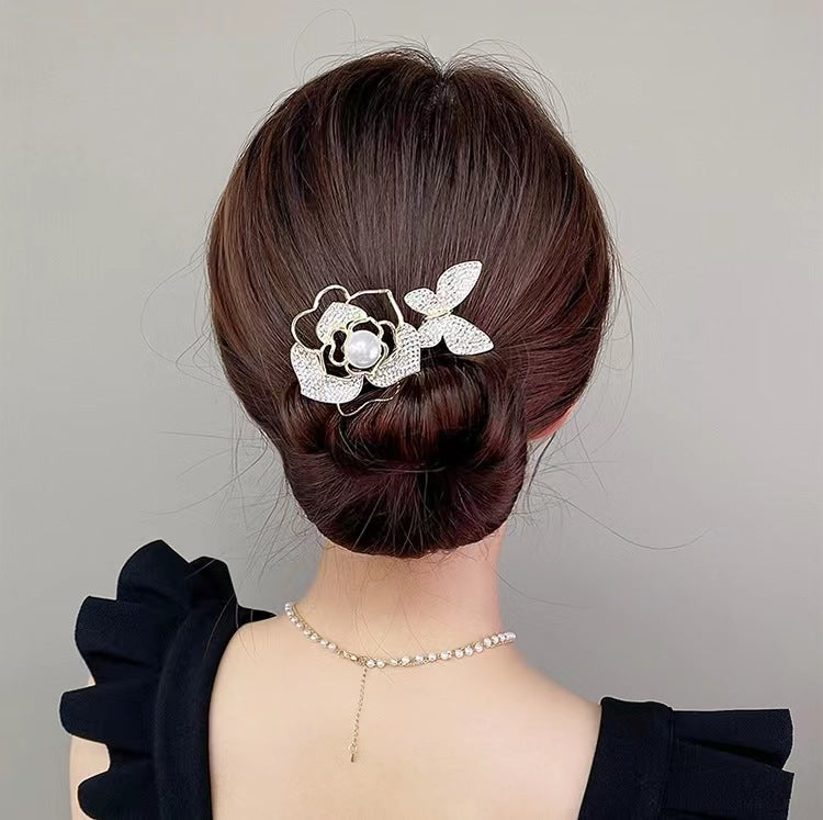 Collection 5 - Elegant Camellia Hair Pin, Fishtail Stick & Updo Bun Maker