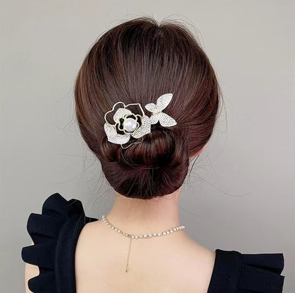 Collection 5 - Elegant Camellia Hair Pin, Fishtail Stick & Updo Bun Maker