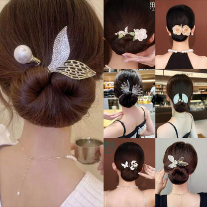 Collection 5 - Elegant Camellia Hair Pin, Fishtail Stick & Updo Bun Maker