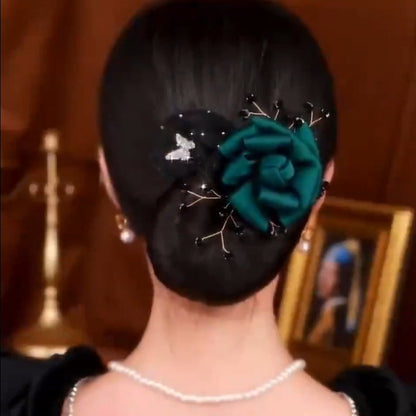 Collection 3 : Light Luxury Camellia Bow Hair Bun Maker  Elegant Black Starry Mesh Twist / Coil / Braider & Headdress Hair Insert Accessories for Women