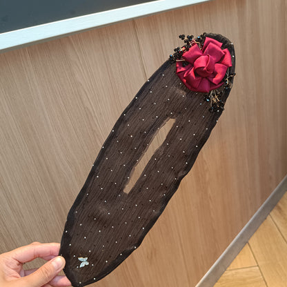 Collection 2 : Light Luxury Camellia Bow Hair Bun Maker  Elegant Black Starry Mesh Twist / Coil / Braider & Headdress Hair Insert Accessories for Women