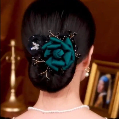 Collection 3 : Light Luxury Camellia Bow Hair Bun Maker  Elegant Black Starry Mesh Twist / Coil / Braider & Headdress Hair Insert Accessories for Women