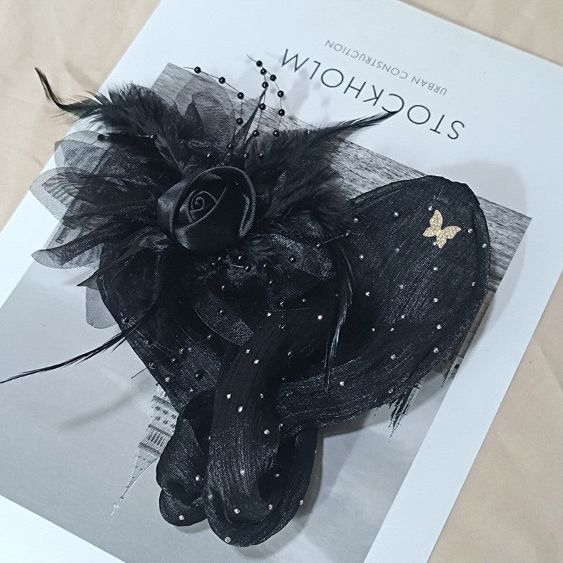 Collection 2 : Light Luxury Camellia Bow Hair Bun Maker  Elegant Black Starry Mesh Twist / Coil / Braider & Headdress Hair Insert Accessories for Women