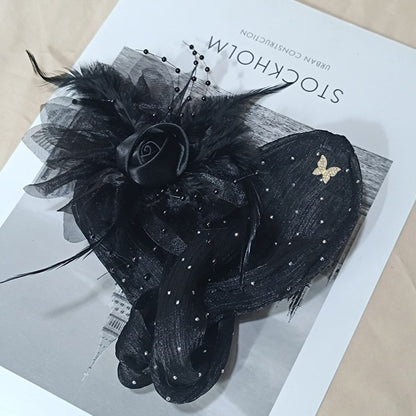 Collection 2 : Light Luxury Camellia Bow Hair Bun Maker  Elegant Black Starry Mesh Twist / Coil / Braider & Headdress Hair Insert Accessories for Women