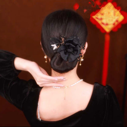 Collection 3 : Light Luxury Camellia Bow Hair Bun Maker  Elegant Black Starry Mesh Twist / Coil / Braider & Headdress Hair Insert Accessories for Women