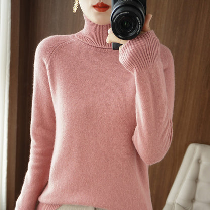 Women’s Slim Fit High Collar Sweater – Long-Sleeved Knitted Winter Top