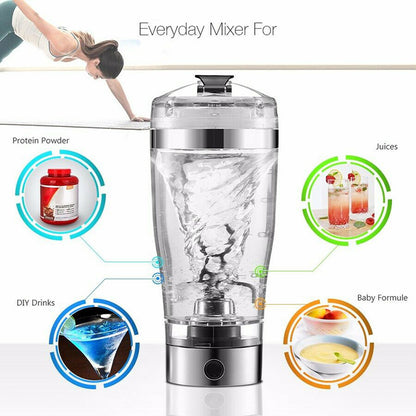 USB Electric Shaker Cup – Rechargeable Protein Shake & Coffee Mixer Bottle