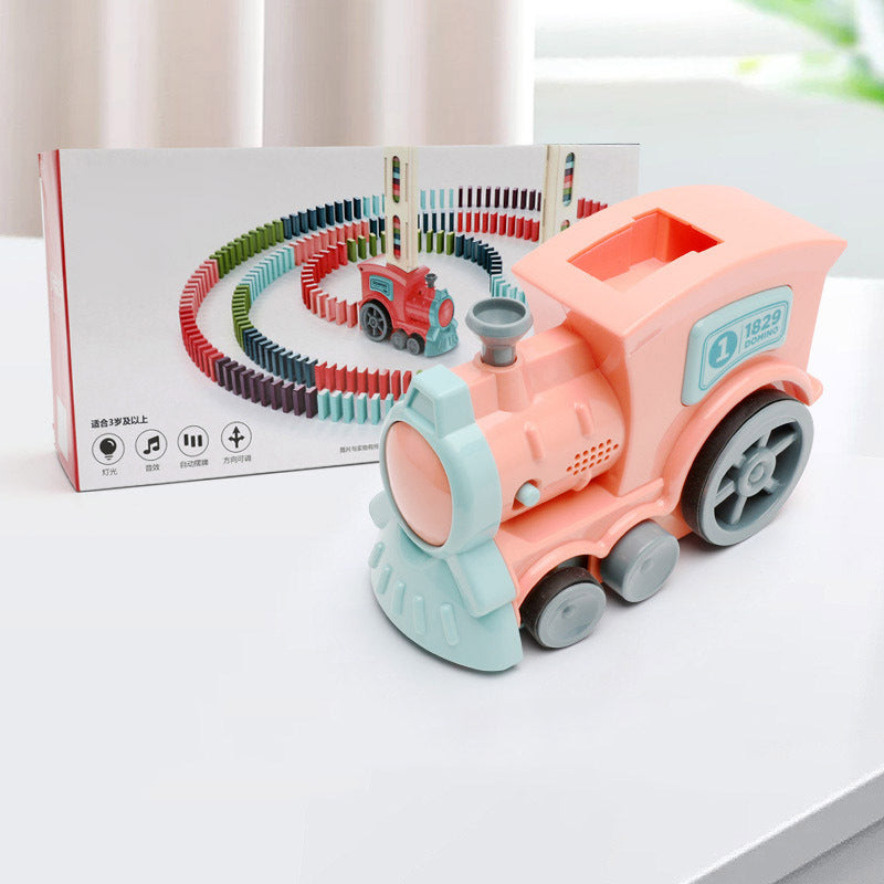 Domino Train Toy – Automatic Electric Domino Laying Puzzle Car for Kids