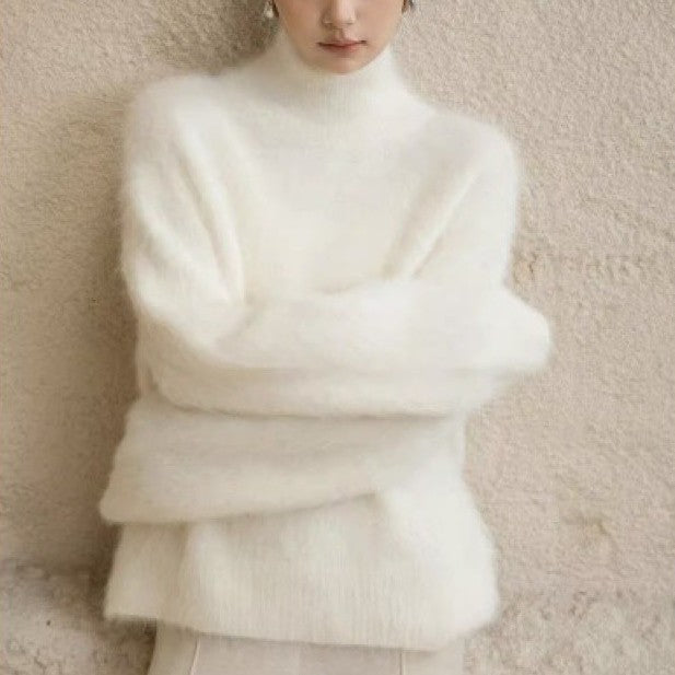 Women’s Mohair Turtleneck Sweater – Soft Knit Pullover Winter Wear