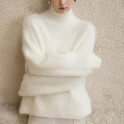 Women’s Mohair Turtleneck Sweater – Soft Knit Pullover Winter Wear